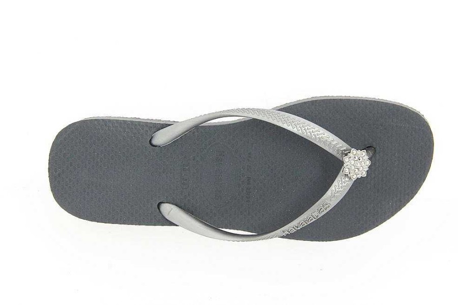 Mules | Havaianas Havaianas Toe Sandals Crystal Poem Steel Gray