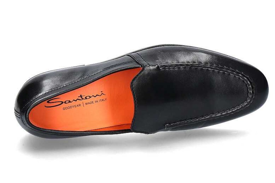 Loafers | Santoni Santoni Slipper Leather Black Nappa