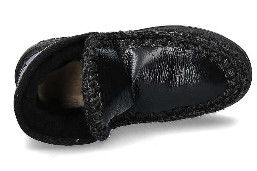 Warm Lining | mou Mou Boots Lined Eskimo Patent- Schwarz