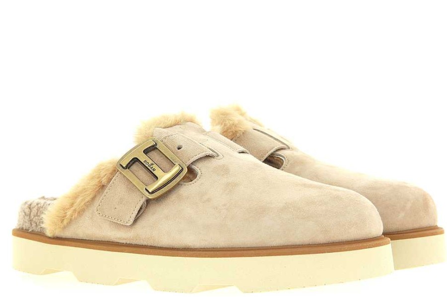 Mules | Hogan Hogan Mules Lined Sabot Pelo Beige