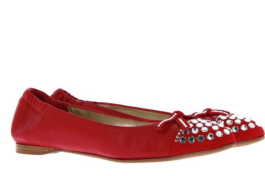 Ballet Flats | ScarpaRossa Scarparossa Ballerina Camoscio Rosso Alaska Crystal