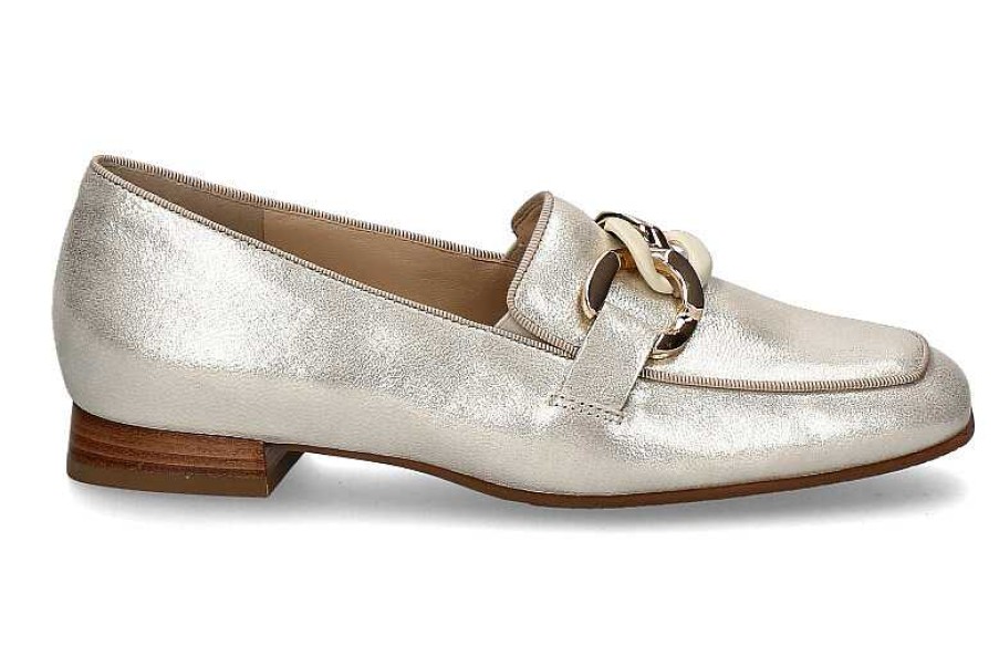 Flats | Hassia Hassia Loafer Napoli H-Weite Gloss- Platin