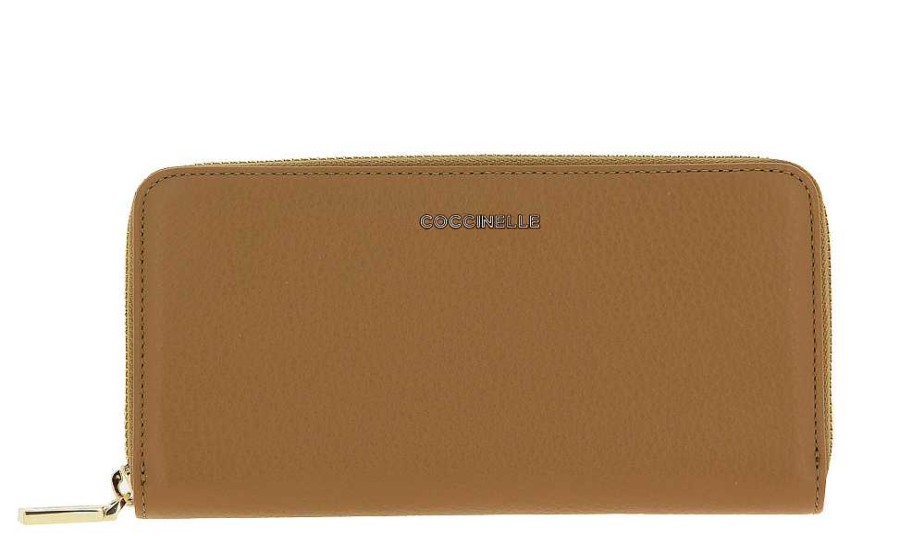 Wallets | Coccinelle Coccinelle Wallet Wall Grain Lea Nocciola Metallic Soft