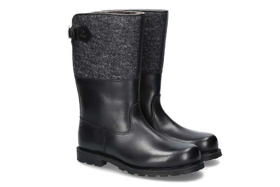 Warm Lining | Ludwig Reiter Ludwig Reiter Boots Lined Maronibrater Russia Leather Black Felt Antra