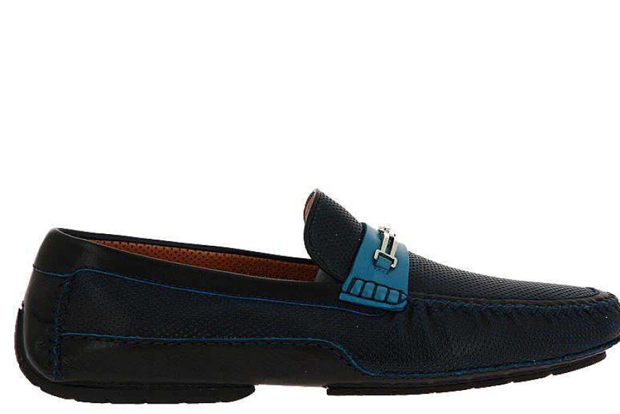 Moccasins | Moreschi Moreschi Moccasin Urano Blu Scuro