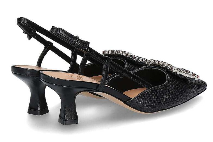 Pumps | Roberto Festa Roberto Festa Sling Pumps Stefi Raffia Nero Nappa Nero