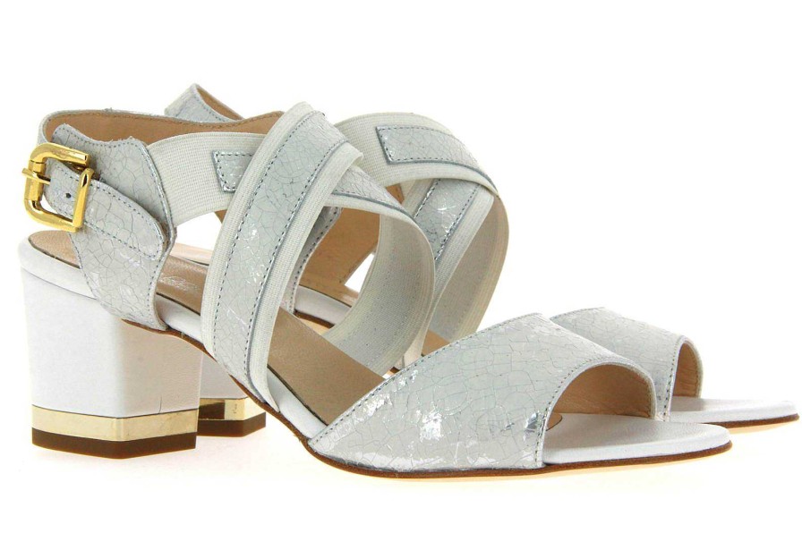 Sandals | ScarpaRossa Erika Rocchi By Scarparossa Sandale Crack Nappa Argento Bianco