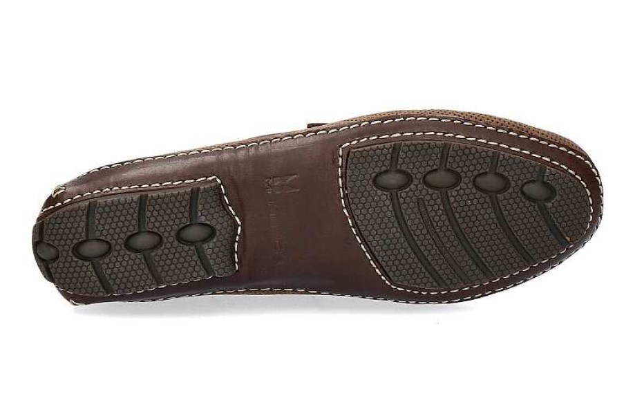 Moccasins | Moreschi Moreschi Moccasin Bahamas Perforato Marrone Scuro