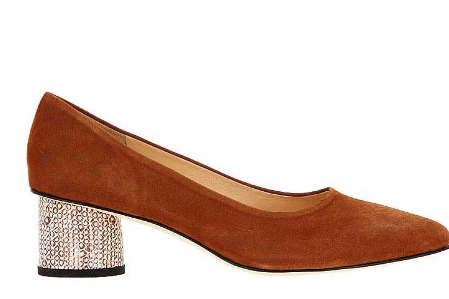 Pumps | Brunate Brunate Pumps Camoscio Brandy Gallic Bronzo