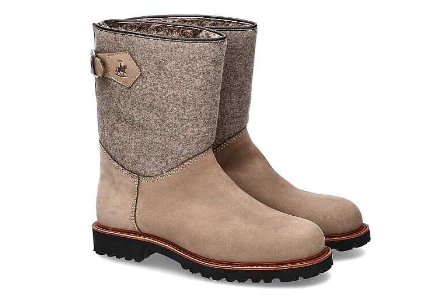 Warm Lining | Ludwig Reiter Ludwig Reiter Ankle Boots Lined Sennerin Nubuk Taupe Loden Mausgrau