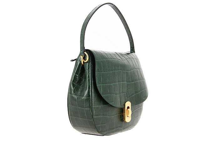 Hand Bags | Coccinelle Coccinelle Bag Zaniah Croco Mallard Green