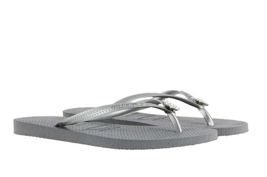 Mules | Havaianas Havaianas Toe Sandals Crystal Poem Steel Gray