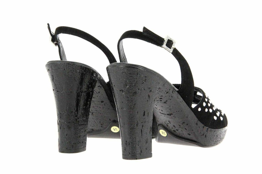 Sandals | Fernando Pensato Fernando Pensato Sandal Miranda Camoscio Nero Strass Sky