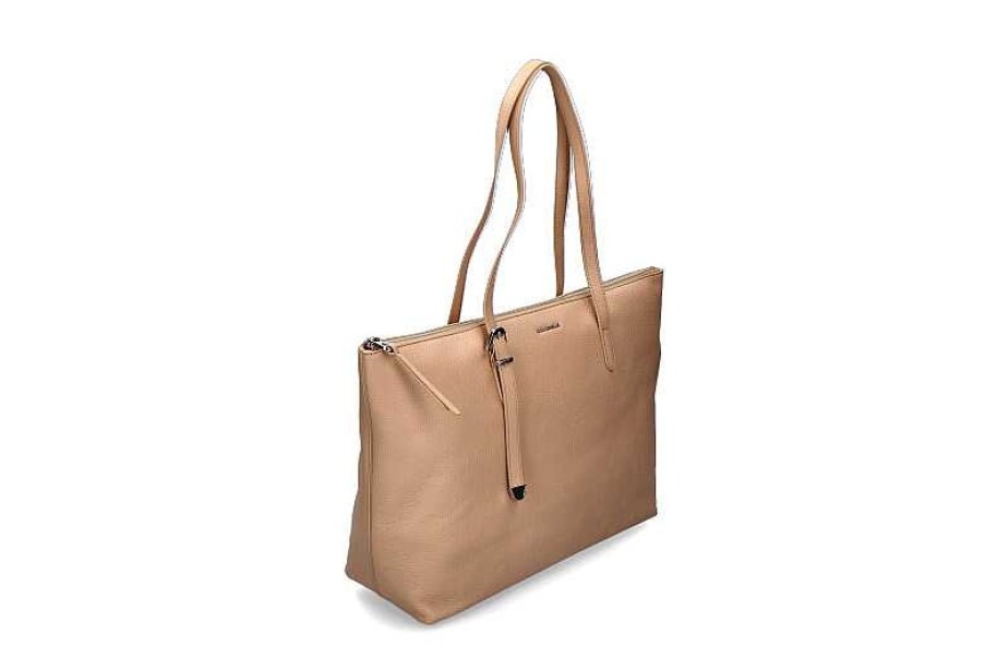 Hand Bags | Coccinelle Coccinelle Shopper Grain Leather Gleen Toasted