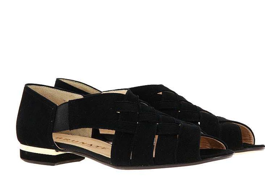 Sandals | Brunate Brunate Sandals Flex Camoscio Elastico Nero