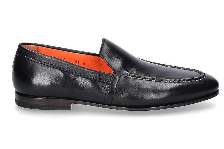 Loafers | Santoni Santoni Slipper Leather Black Nappa