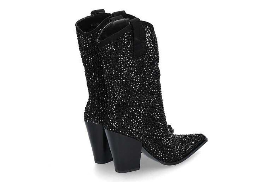 Boots | Exé Exe Cowboy Boots Glitter T6153- Black