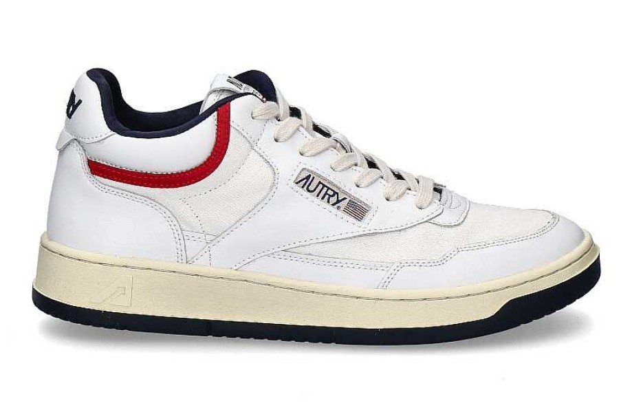 Sneakers | Autry Autry Mid Cut Sneaker Open Mid White Blue Red Ce15