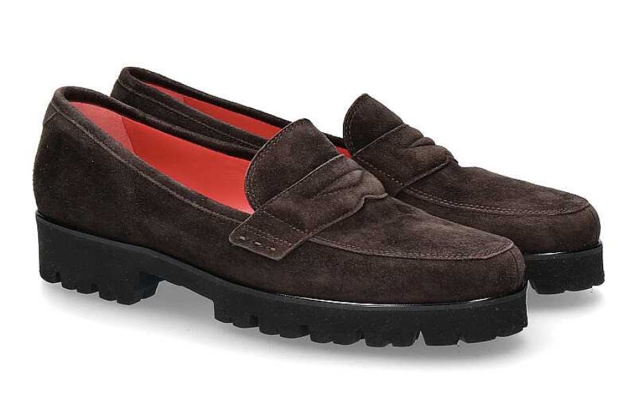 Flats | Pas de rouge Pas De Rouge Slipper Marta Camoscio Chocolat