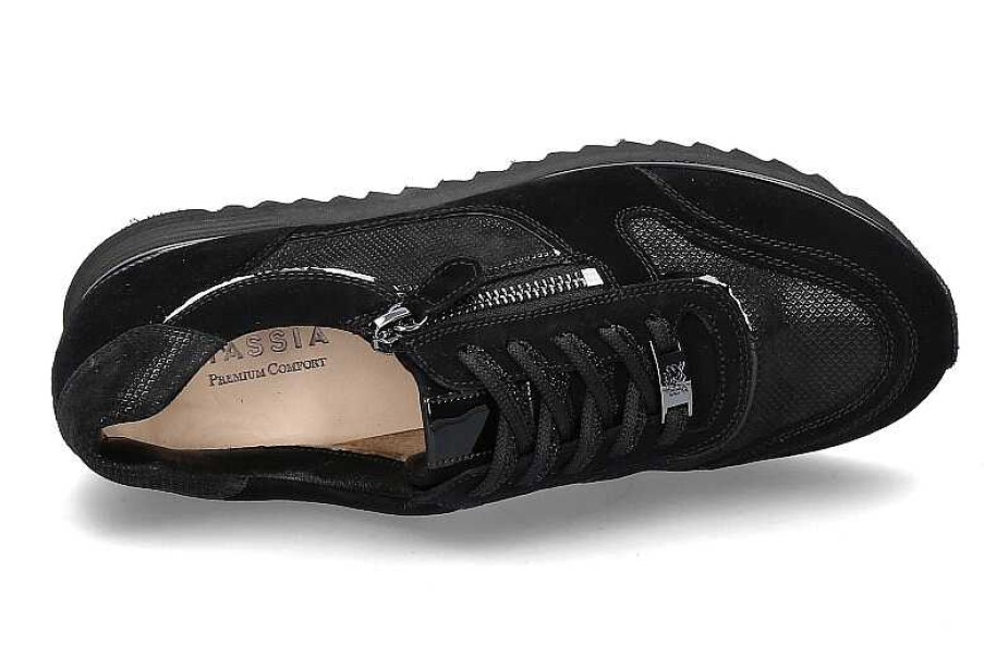 Sneakers | Hassia Hassia Sneaker Porto H-Weite Samtziege Black