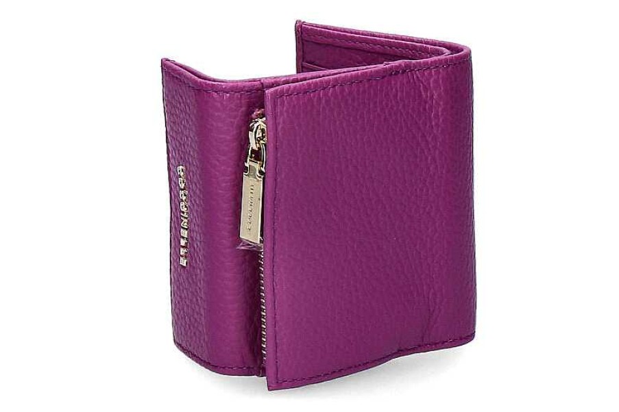 Wallets | Coccinelle Coccinelle Wallet Grain Leather Metallic Soft Dahlia