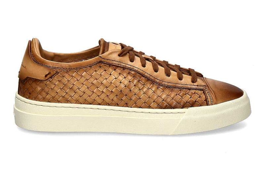 Sneakers | Santoni Santoni Sneaker Leather Cognac