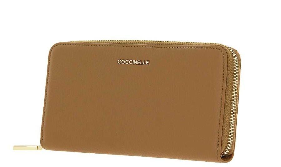 Wallets | Coccinelle Coccinelle Wallet Wall Grain Lea Nocciola Metallic Soft