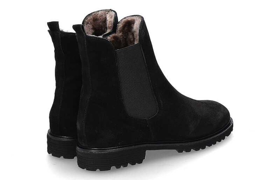 Warm Lining | Brunate Brunate Ankle Boots Lined Tank Velours Softy- Schwarz