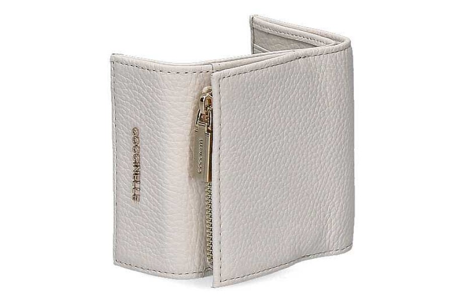 Wallets | Coccinelle Coccinelle Wallet Grain Leather Metallic Soft Coconut Milk