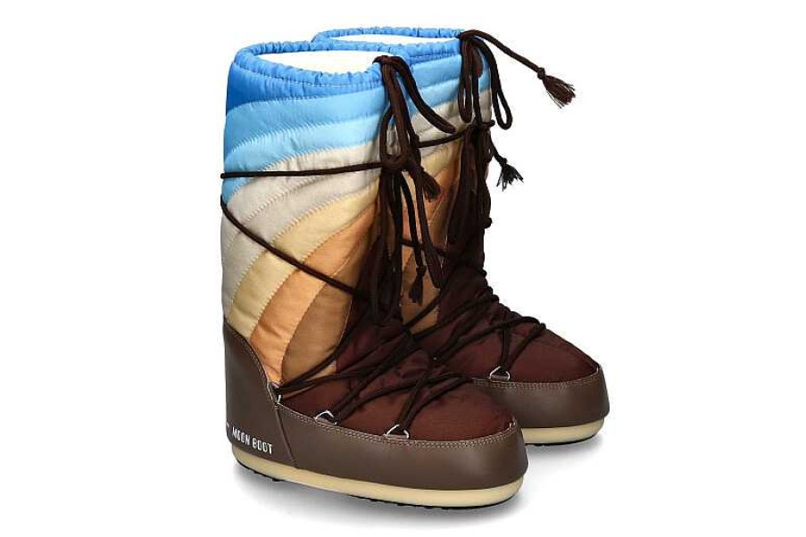 Booties | Moon Boot Moon Boot Snow Boots Icon Rainbow Shitake Brown Blue