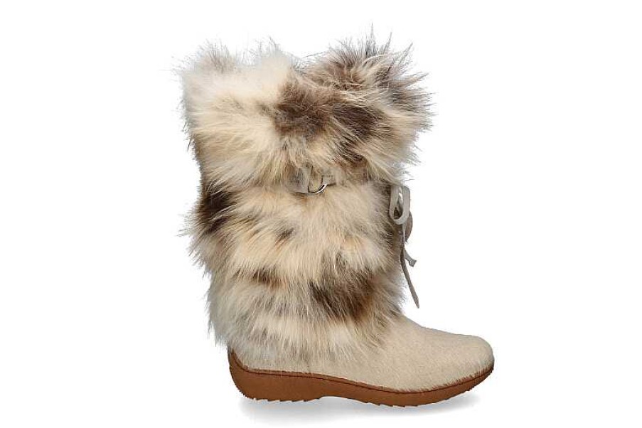 Fur Boots | Oscar Sport Oscar Sport Fur Boots Volpe Sabbia Iceburg