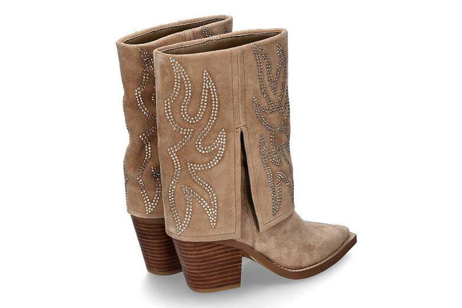 Boots | Alma en pena Alma En Pena Cowboy Boots Crosta Vison- Beige