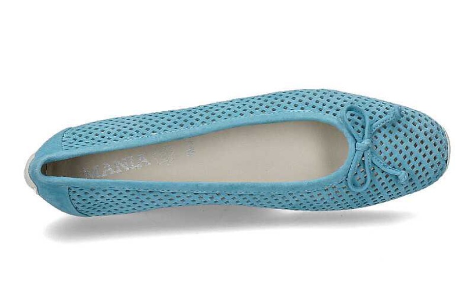 Ballet Flats | Mania Mania Ballerina Lilly Perforato Camoscio Ciel