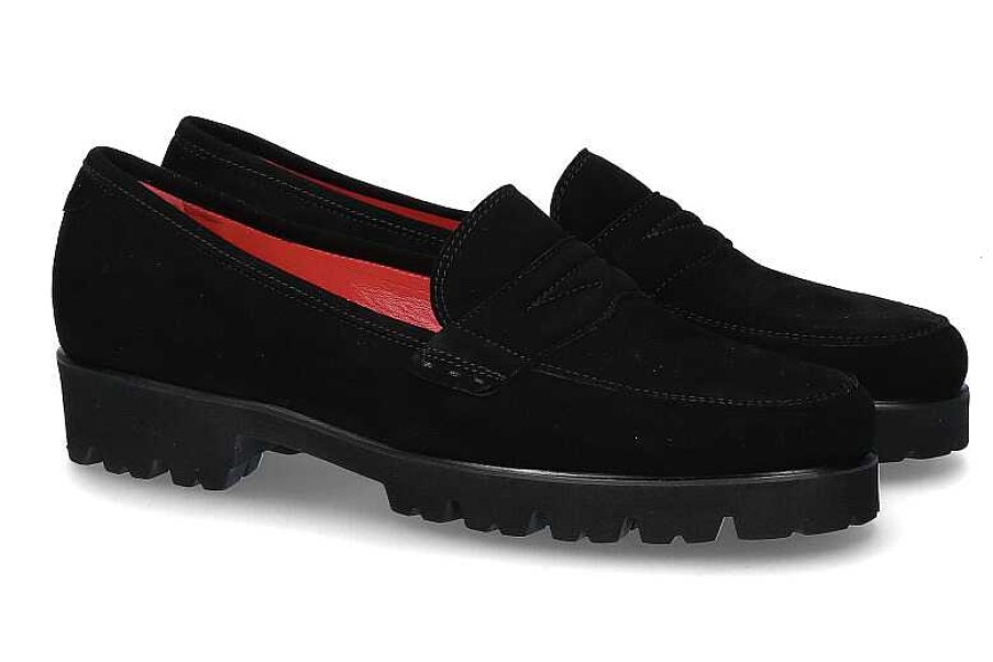 Flats | Pas de rouge Pas De Rouge Slipper Marta Camoscio Nero