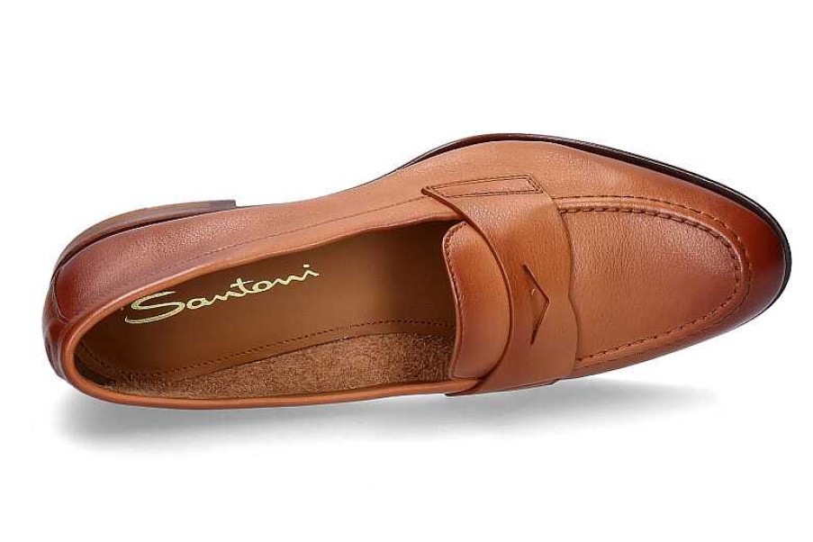 Flats | Santoni Santoni Women'S Loafer Penny- Hellbraun