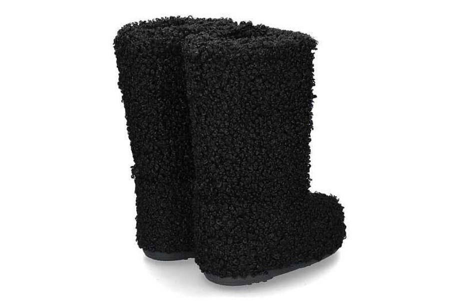 Warm Lining | Moon Boot Moon Boot Snow Boot Icon Faux Fur Curly- Schwarz