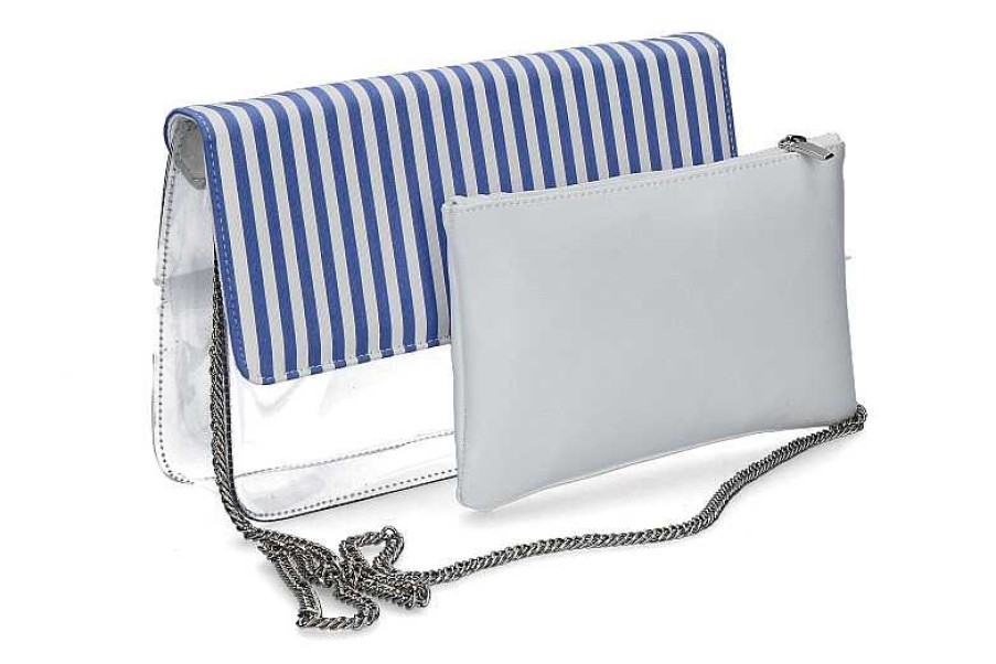 Hand Bags | Azurée Cannes Azuree Cannes Shoulder Bag Bato Blau/Weiss