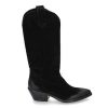 Boots | Lazamani Lazamani Cowboy Boots Velours Nero- Schwarz