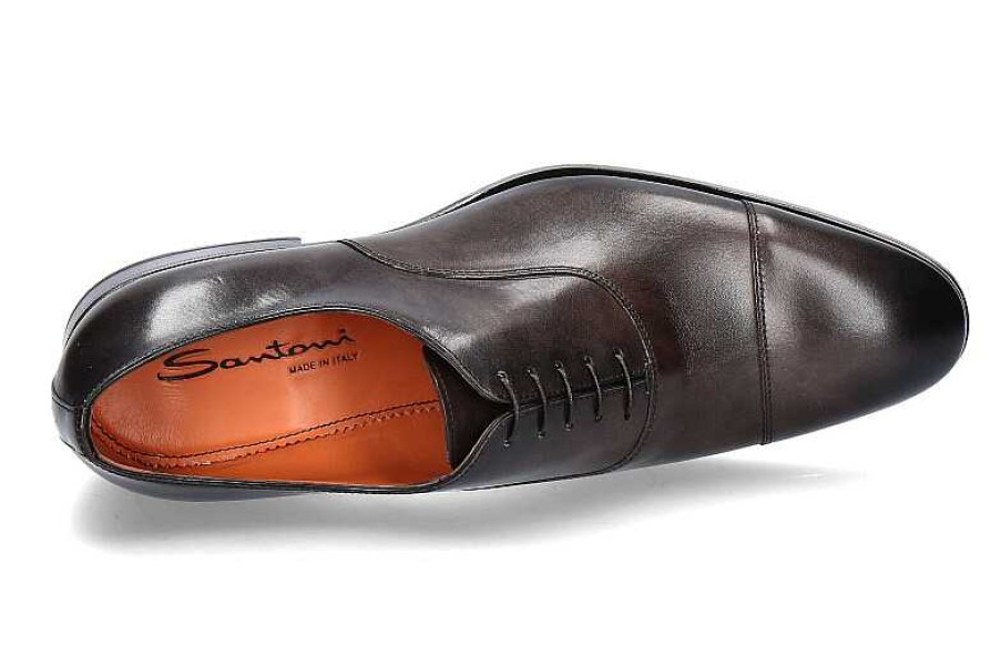 Oxfords | Santoni Santoni Lace-Up Leather Dark Brown