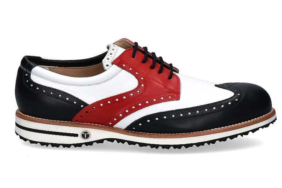 Golf Shoes | Tee Golf Shoes Tee Golf Shoes Herren- Golfschuh Tommy Blu Bianco Rosso Micro N/B (42 )