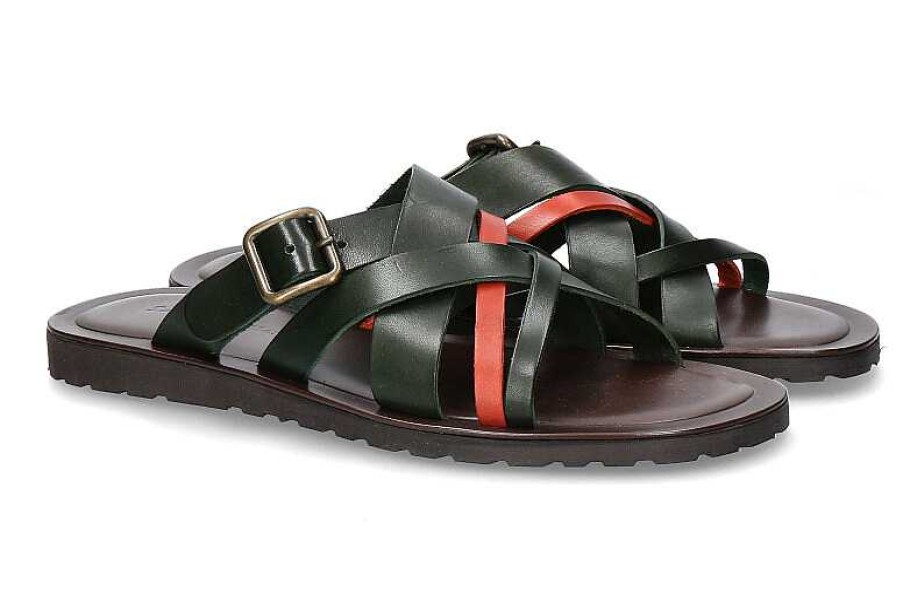 Sandals | Emozioni Emozioni Mules Leather M7600 Olive Orange