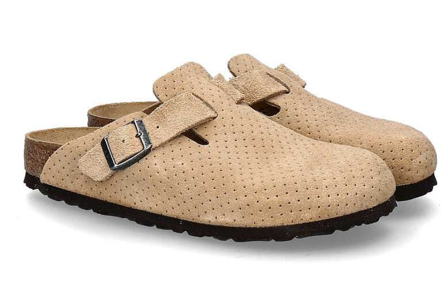 House Slippers | Birkenstock Birkenstock Clogs Boston Schmal Emboss Dots- New Beige