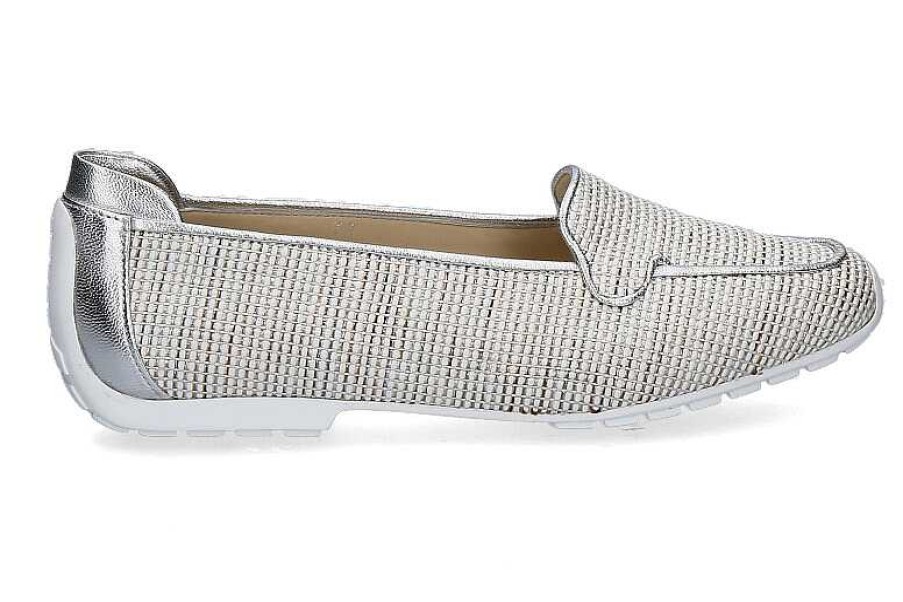 Flats | Mania Mania Slipper Raffia Lurex Avorio/Silber