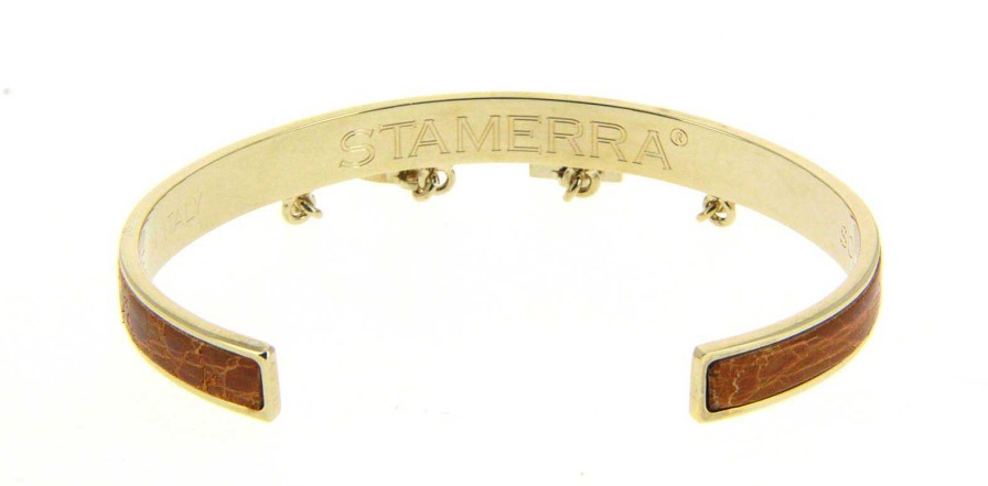 Bracelets | Stamerra Stamerra Bracelet Vero Genuine Croco Gold Miele