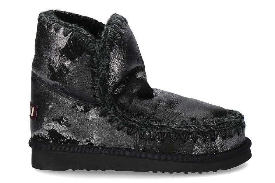 Warm Lining | mou Mou Boots Eskimo 18 Metal Print On Black