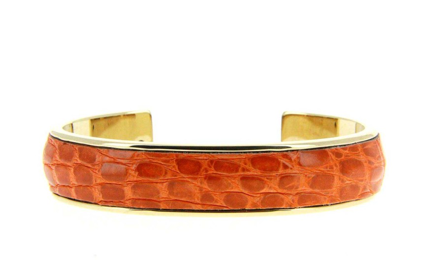 Bracelets | Stamerra Stamerra Bracelet Vero Genuine Croco Medon Gold Arancio