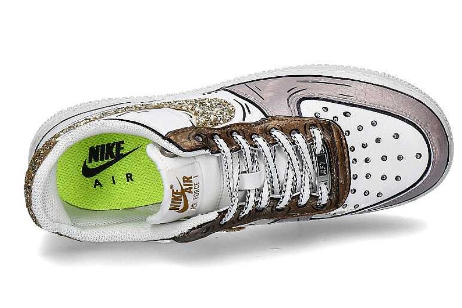 Sneakers | Ballo Da Sola Nike Air Force 1 Sneaker By Ballo Da Sola Cartoon Glitter- Gold/Rosa