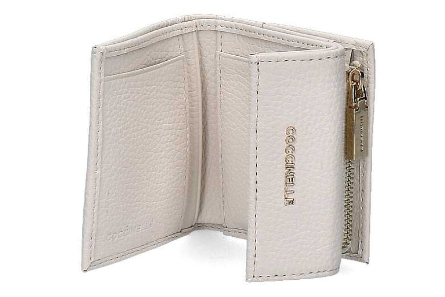 Wallets | Coccinelle Coccinelle Wallet Grain Leather Metallic Soft Coconut Milk