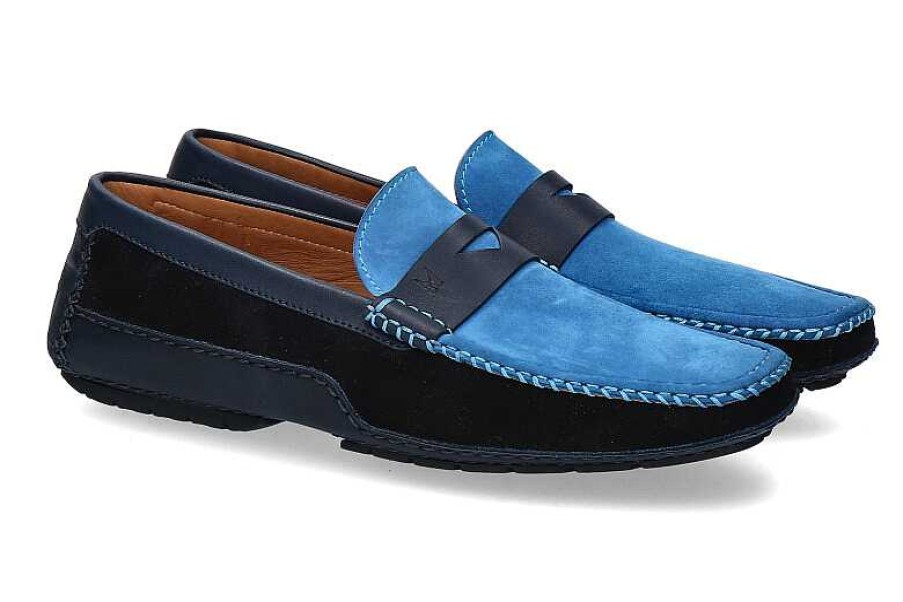 Moccasins | Moreschi Moreschi Slipper Baviera Blu Scuro