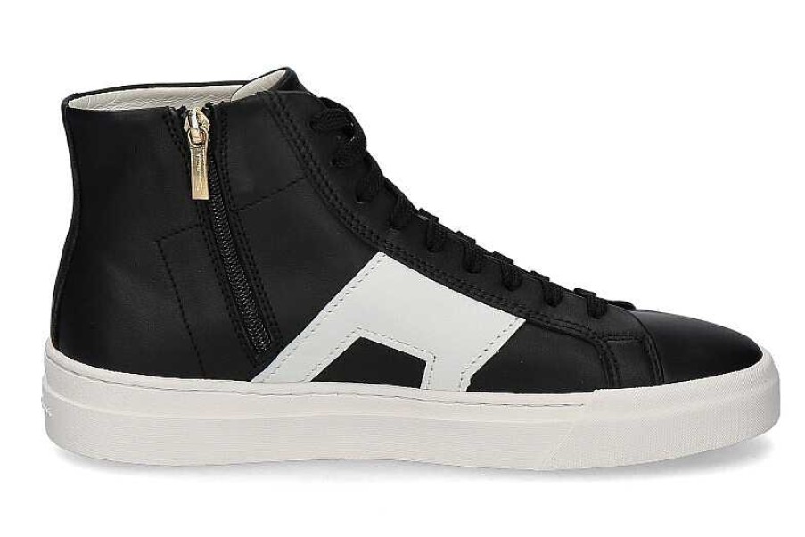 Sneakers | Santoni Santoni Mid- Cut Sneaker Double Buckle Black Wht- Schwarz